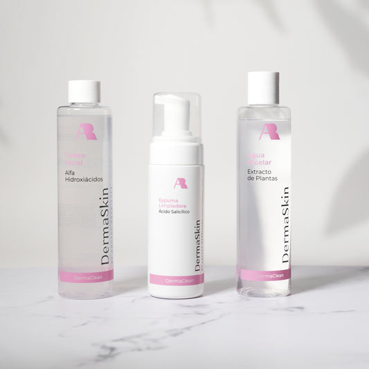 Pack DermaClean rutina limpieza facial completa piel sensible limpiador tonico micelar